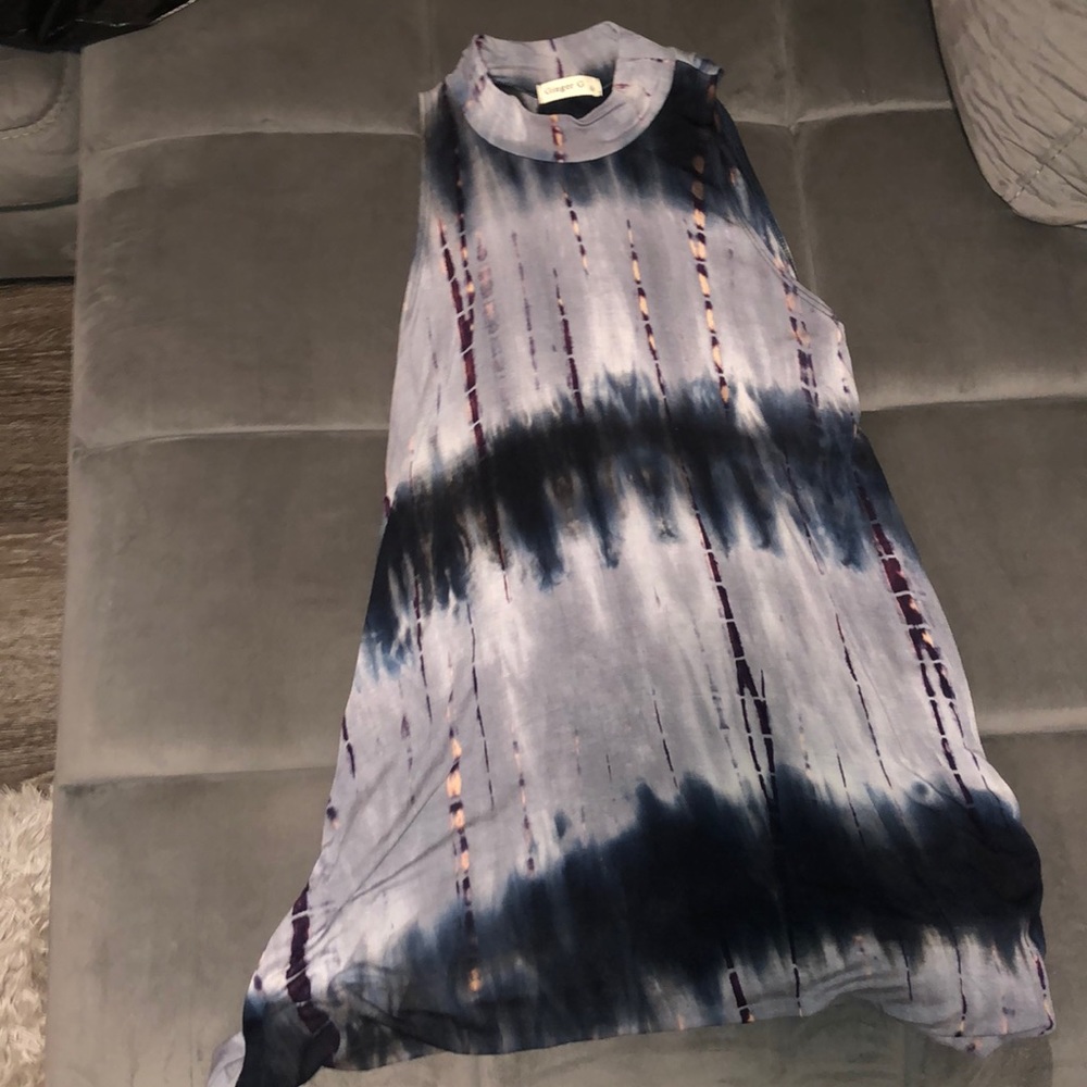 Half turtle neck tie dye dress